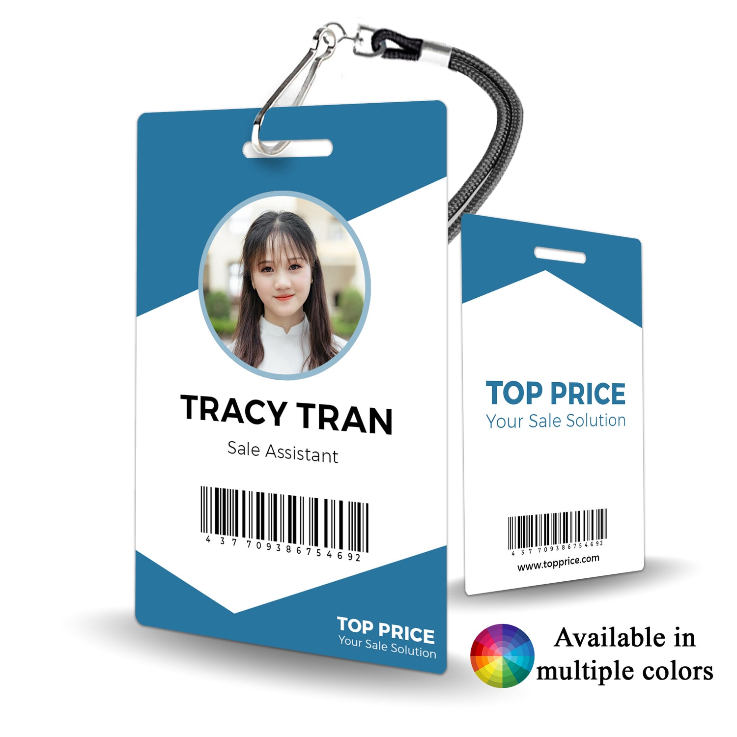 Diagonal Custom Color ID Badge - BadgeSmith