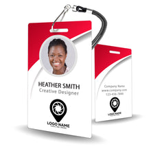 Load image into Gallery viewer, Red Curve Employee Custom ID Badge - BadgeSmith
