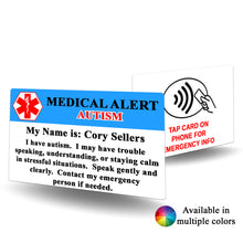 Load image into Gallery viewer, NFC Medical Alert Autism Card - BadgeSmith
