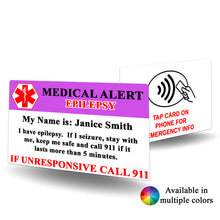 Load image into Gallery viewer, NFC Medical Alert Epilepsy Card - BadgeSmith

