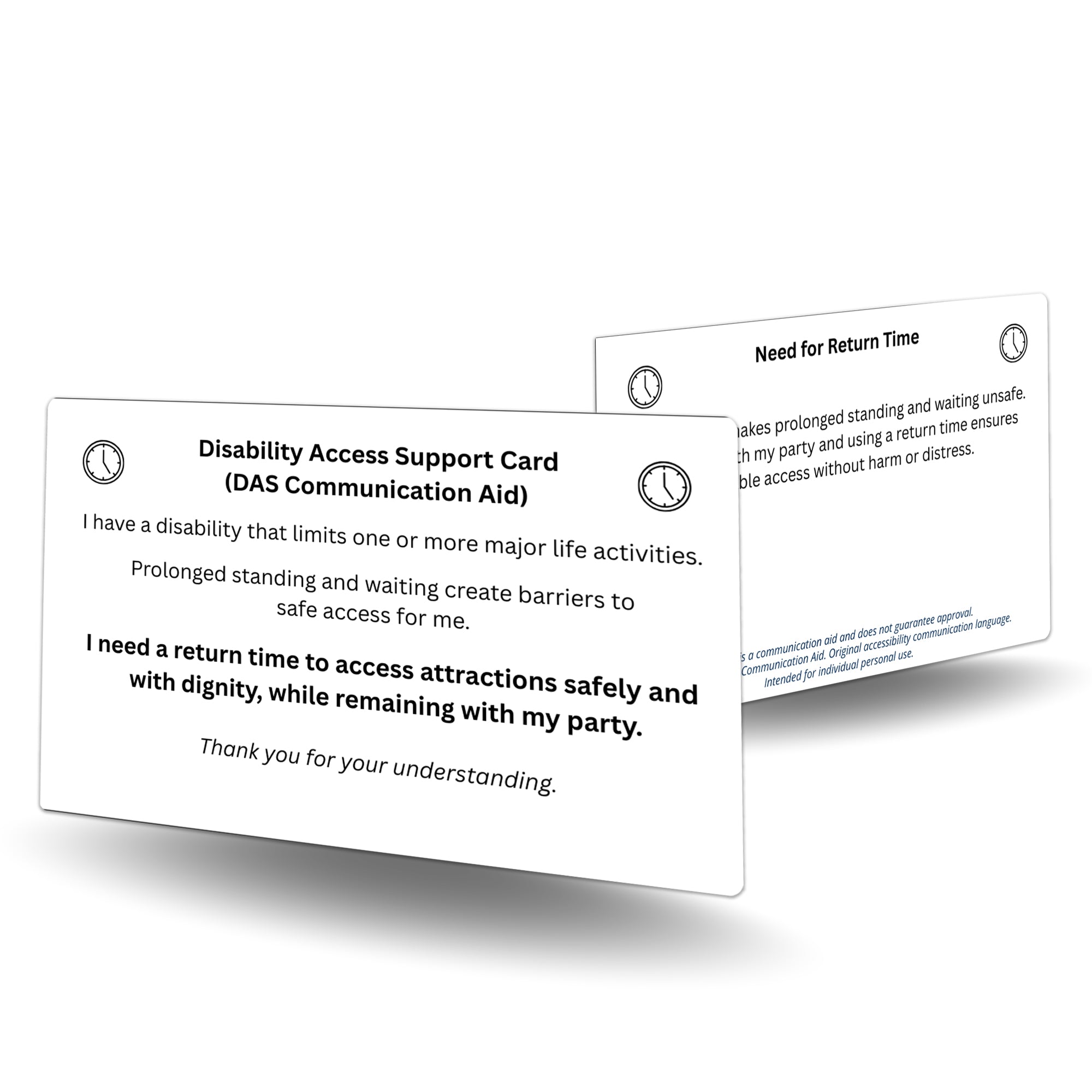 Disability Access Support Card - BadgeSmith