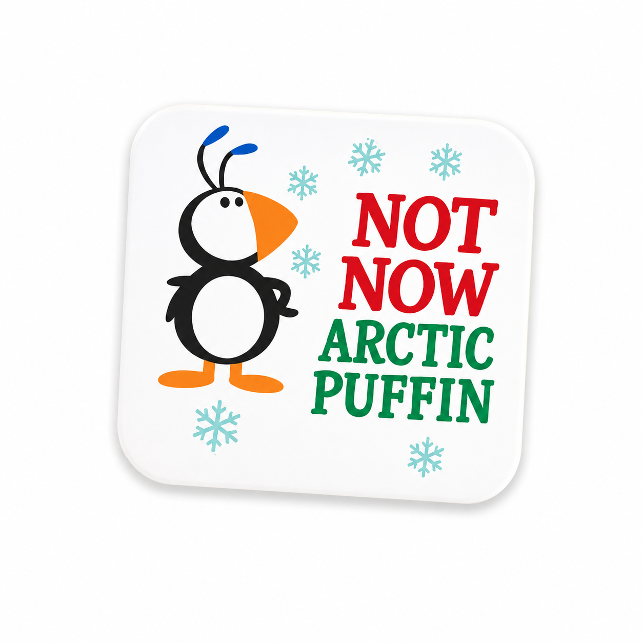 Not Now Arctic Puffin Plastic Add-On | Plastic Add-On - BadgeSmith