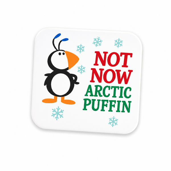 Not Now Arctic Puffin Plastic Add-On | Plastic Add-On - BadgeSmith
