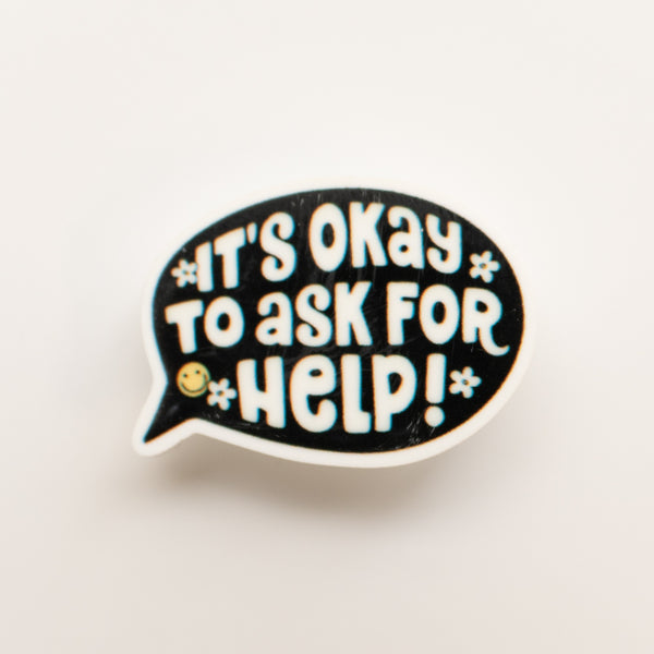 “It’s Okay to Ask for Help” Ribbon Badge Charm - BadgeSmith