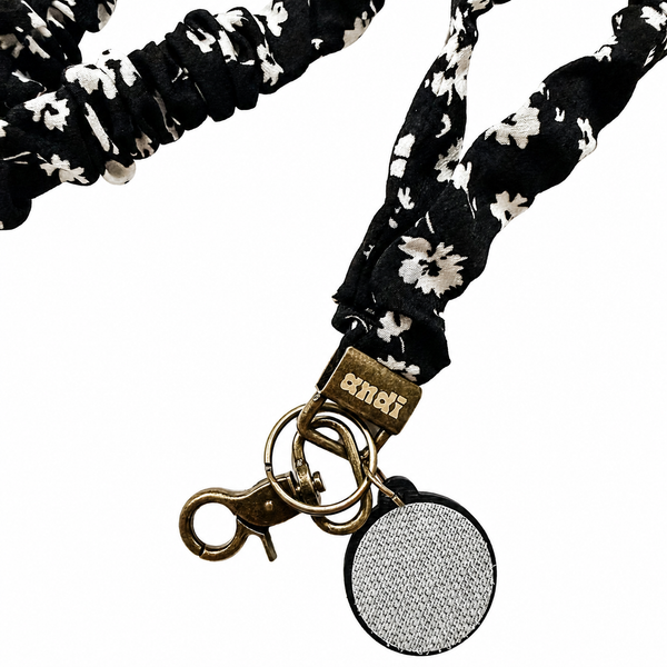 Onyx Floral | Interchangeable Andi Lanyard - BadgeSmith