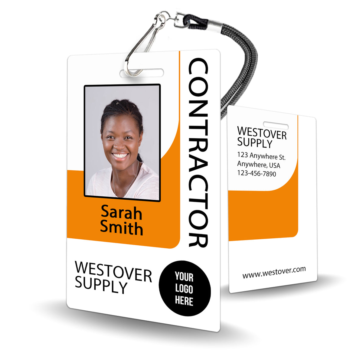 Badge Base Rectangular Horizontal Modern Rectangle ID Badge Custom – BadgeSmith
