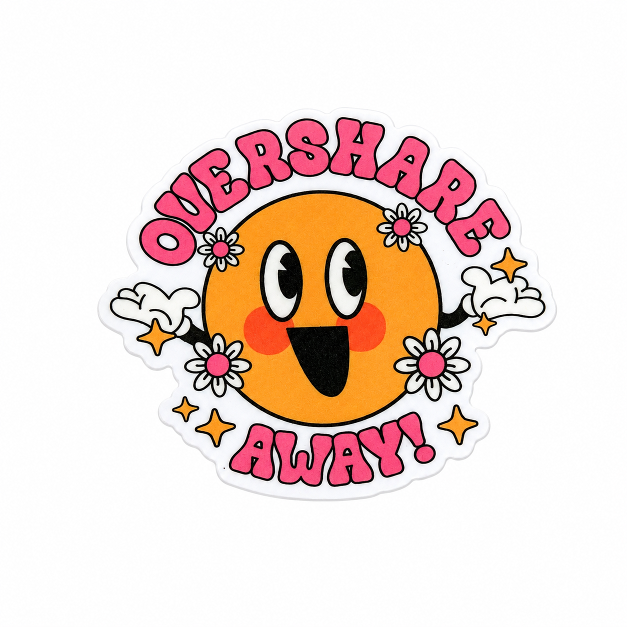 Overshare Away | Plastic Add-On - BadgeSmith