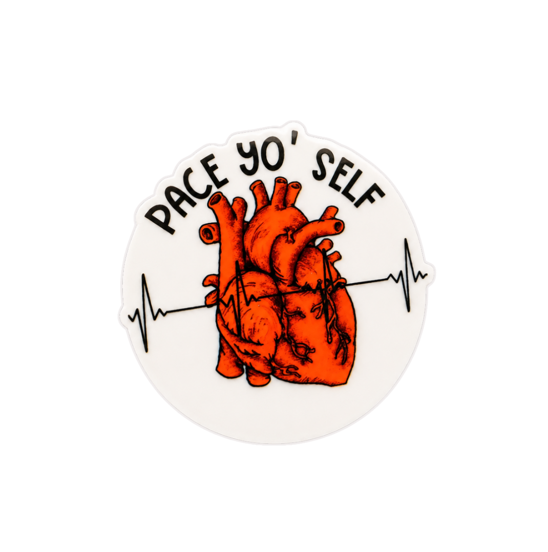Pace Yo' Self Cardiac Heart | Plastic Add-On - BadgeSmith