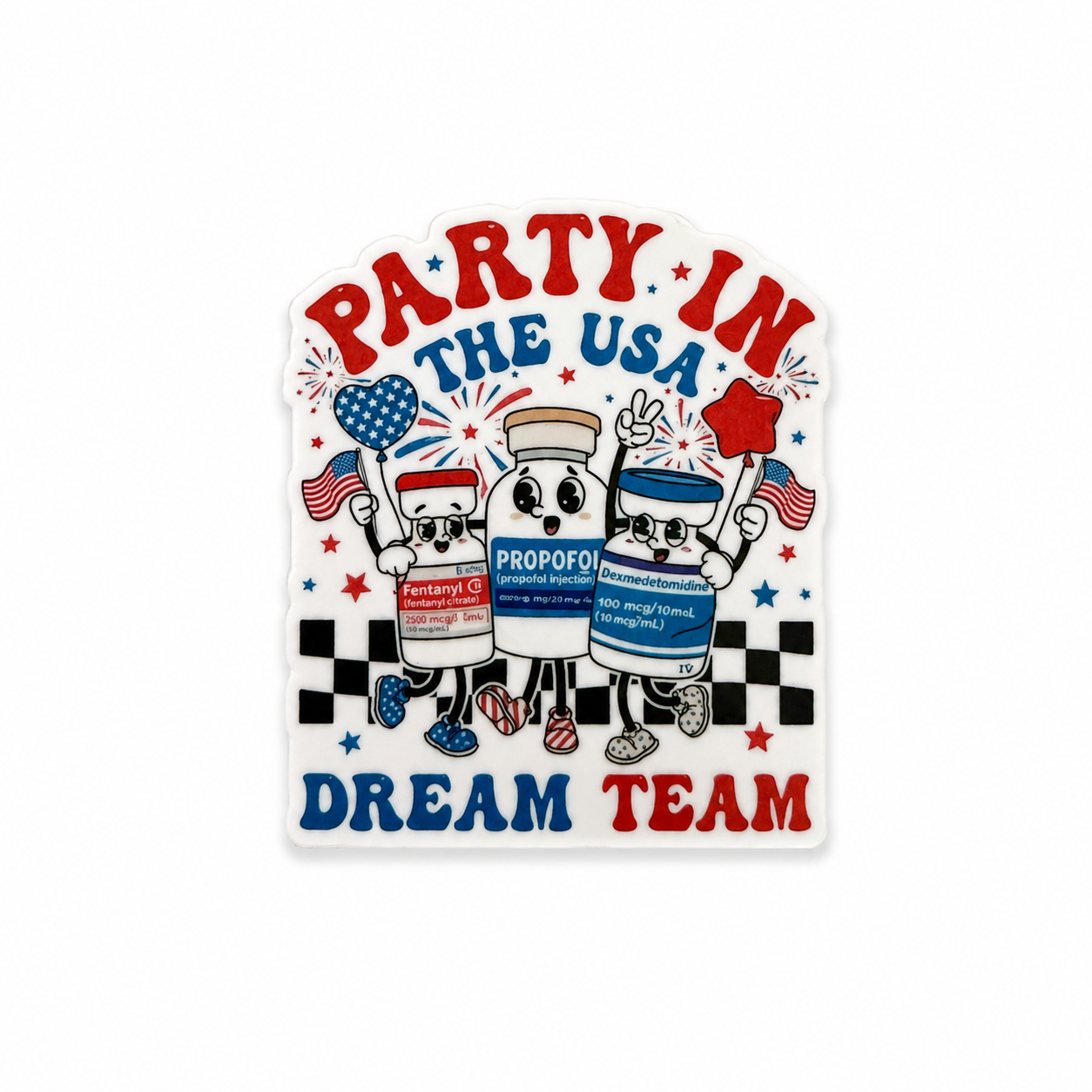 Party in the USA Dream Team | Plastic Add-On - BadgeSmith