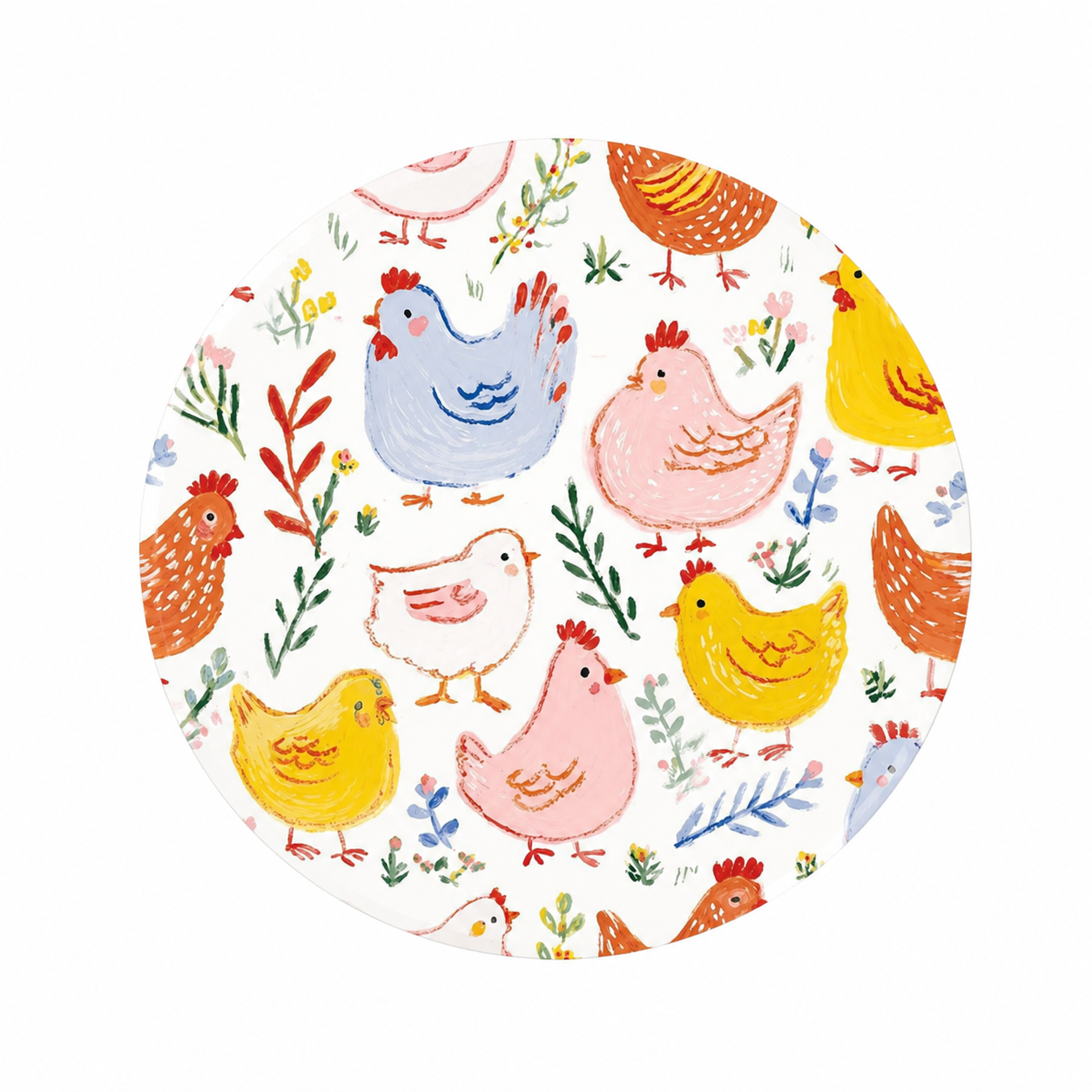 Pastel Chickens | Hard Board Add-On - BadgeSmith