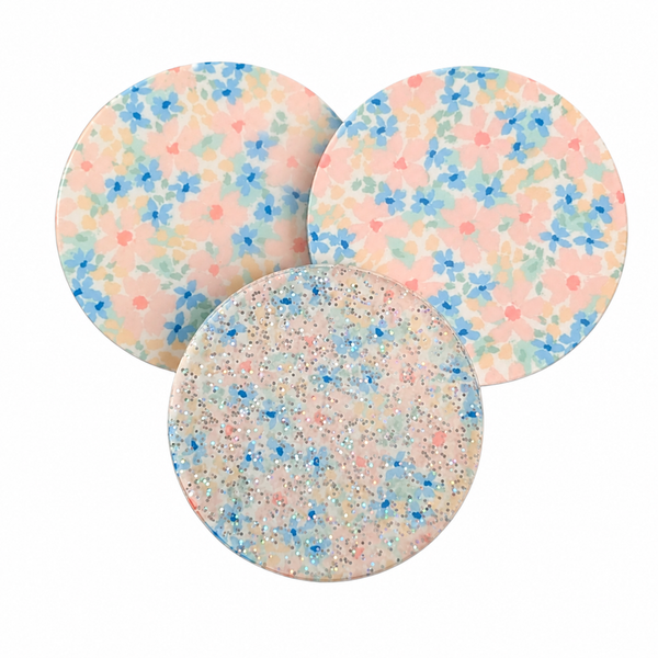 Soft Pastel Flowers | Hard Board Add-On - BadgeSmith