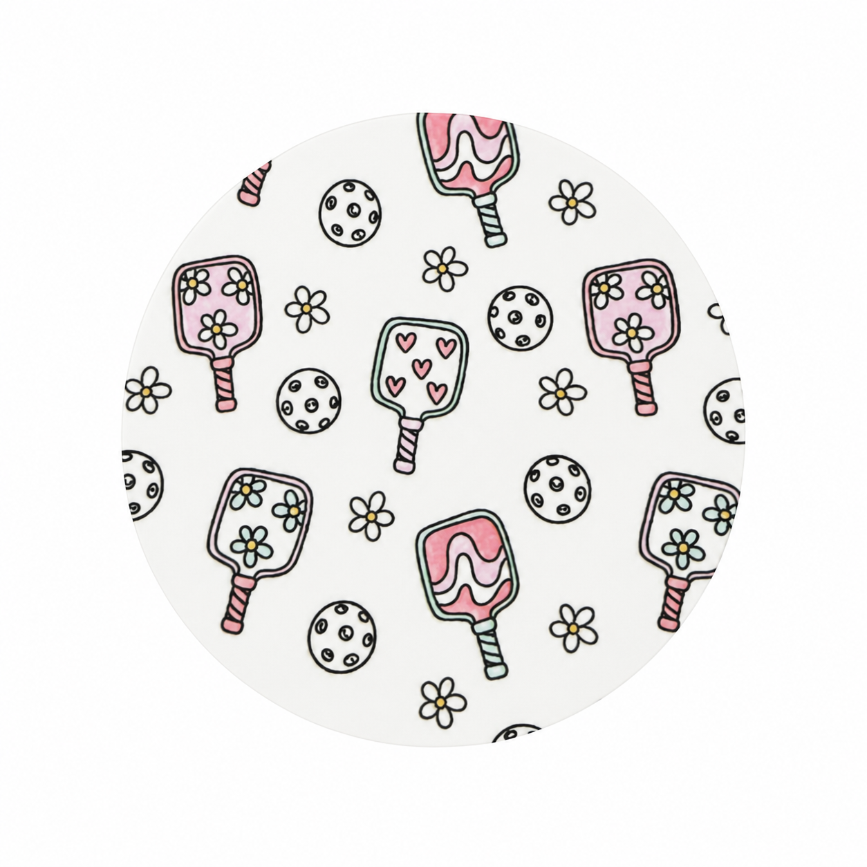 Pastel Pickleball | Hard Board Add-On - BadgeSmith