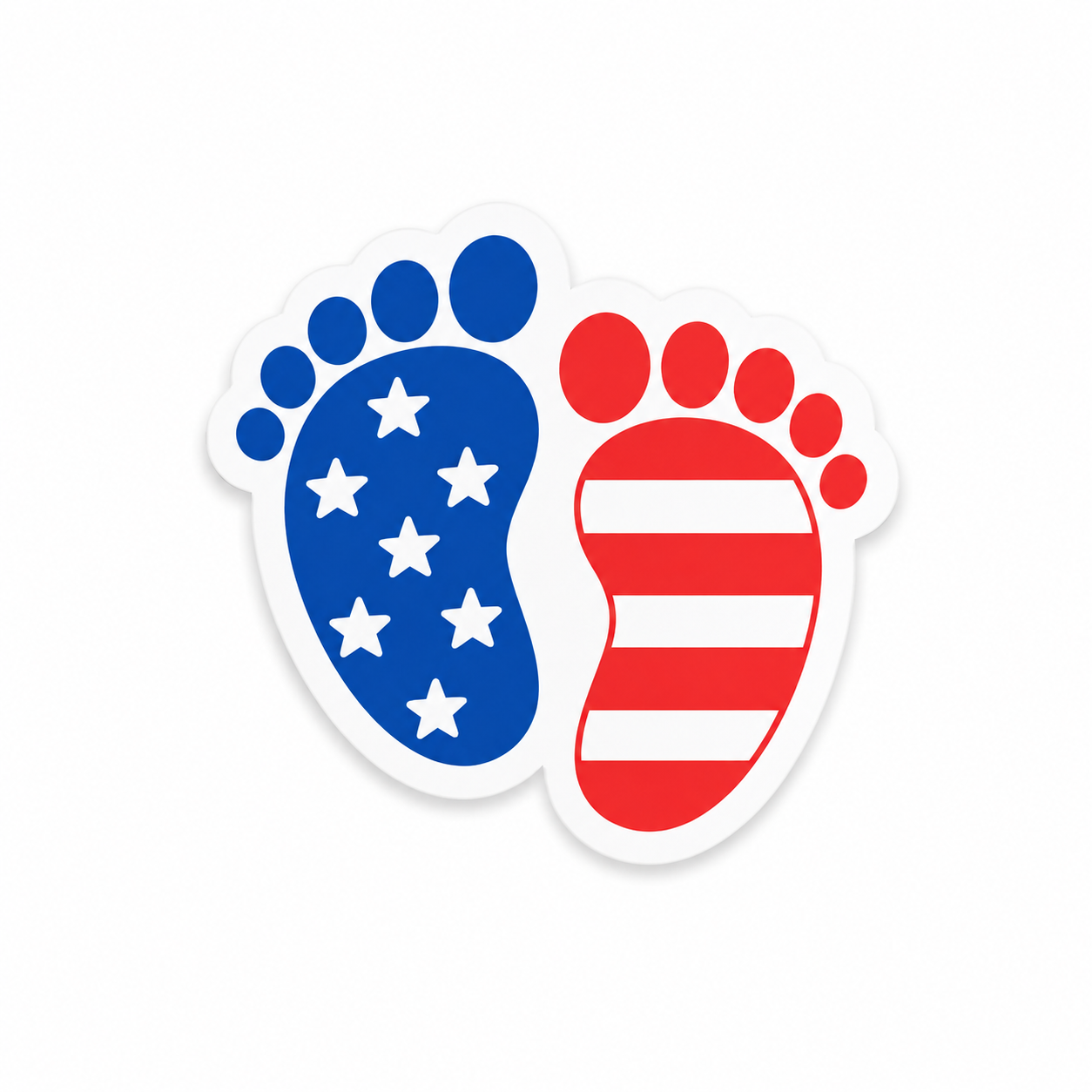 Patriotic Baby Feet Add-On | Plastic Add-On - BadgeSmith