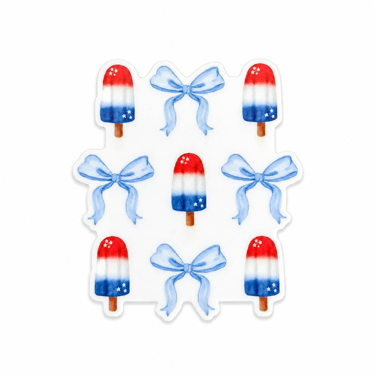 Patriotic Popsicle & Bow | Plastic Add-On - BadgeSmith