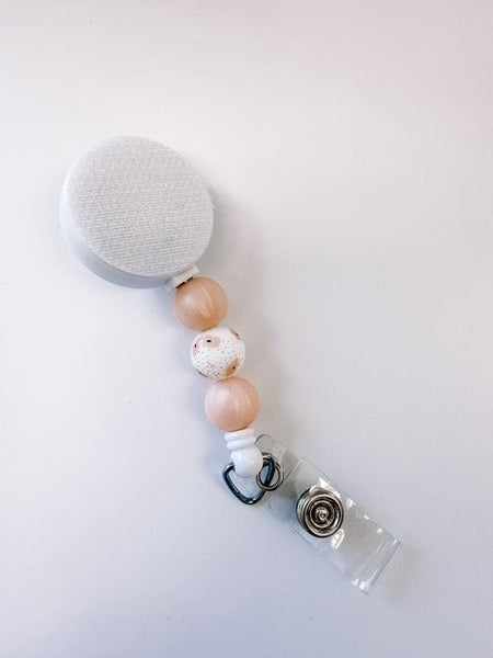 Peach Poppy Interchangeable Badge Reel - BadgeSmith