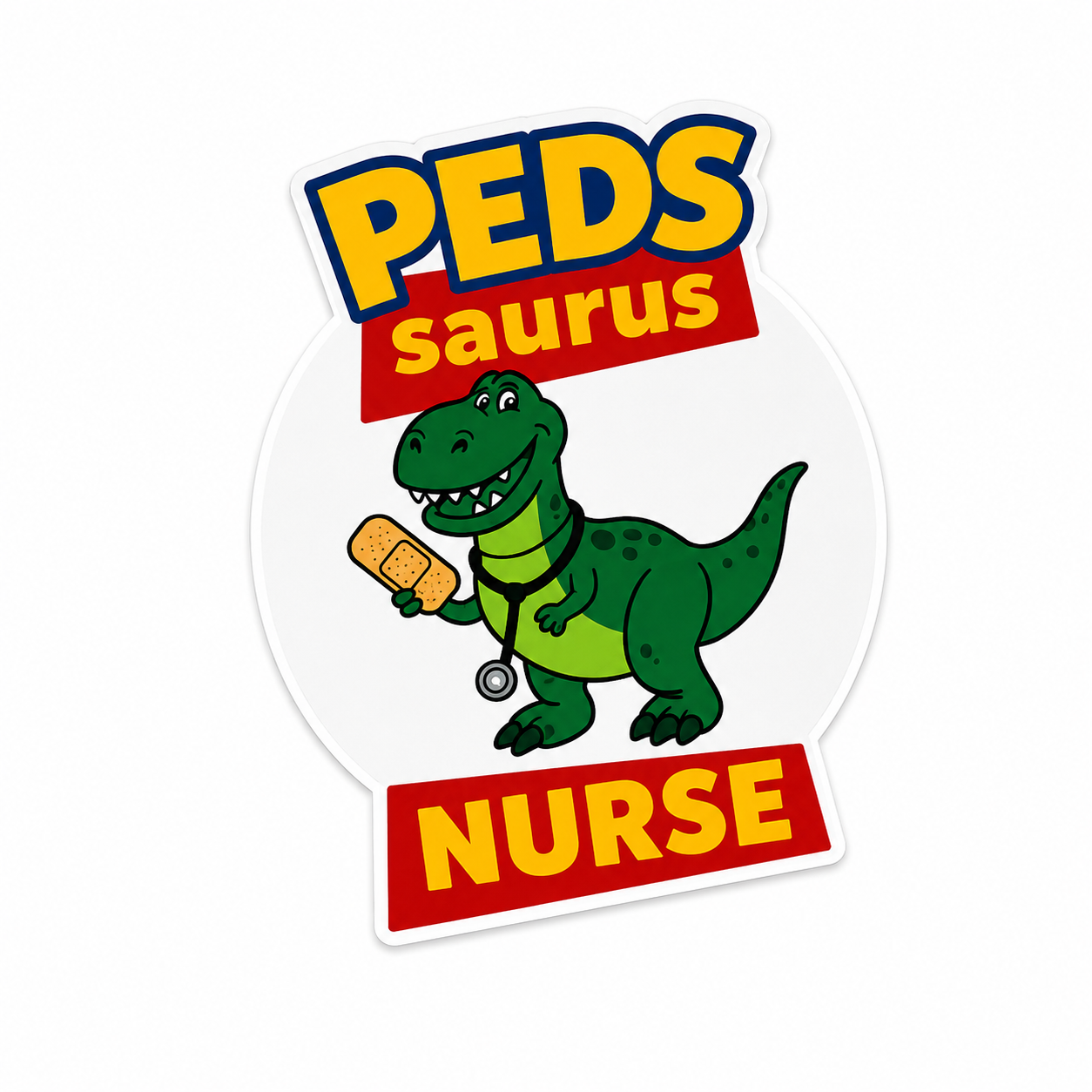 Pedsaurus Nurse | Plastic Add-On - BadgeSmith