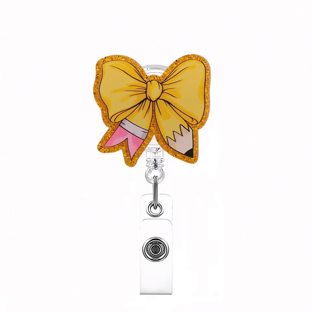 Pencil Bow Badge Reel - BadgeSmith