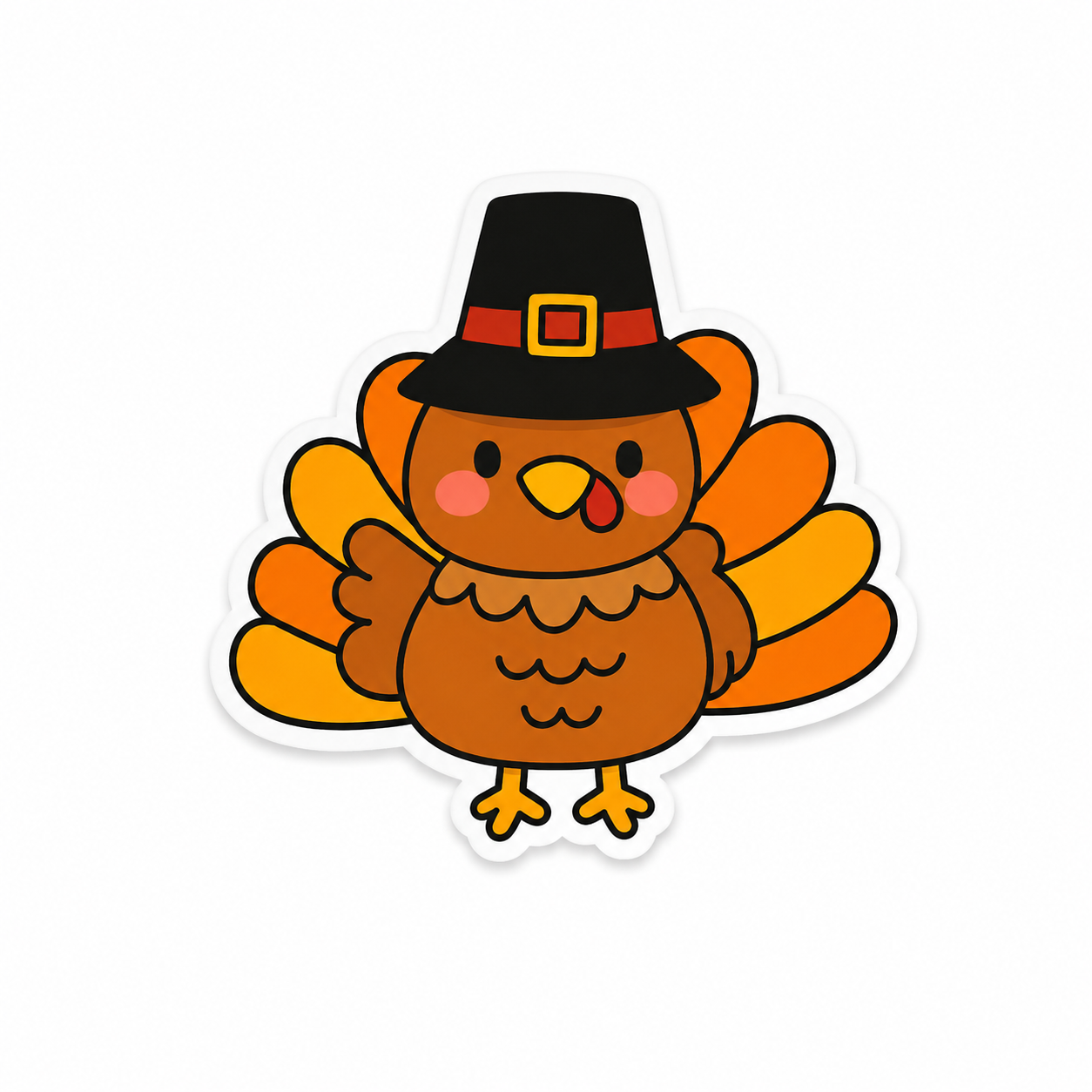 Pilgrim Turkey Thanksgiving | Plastic Add-On - BadgeSmith