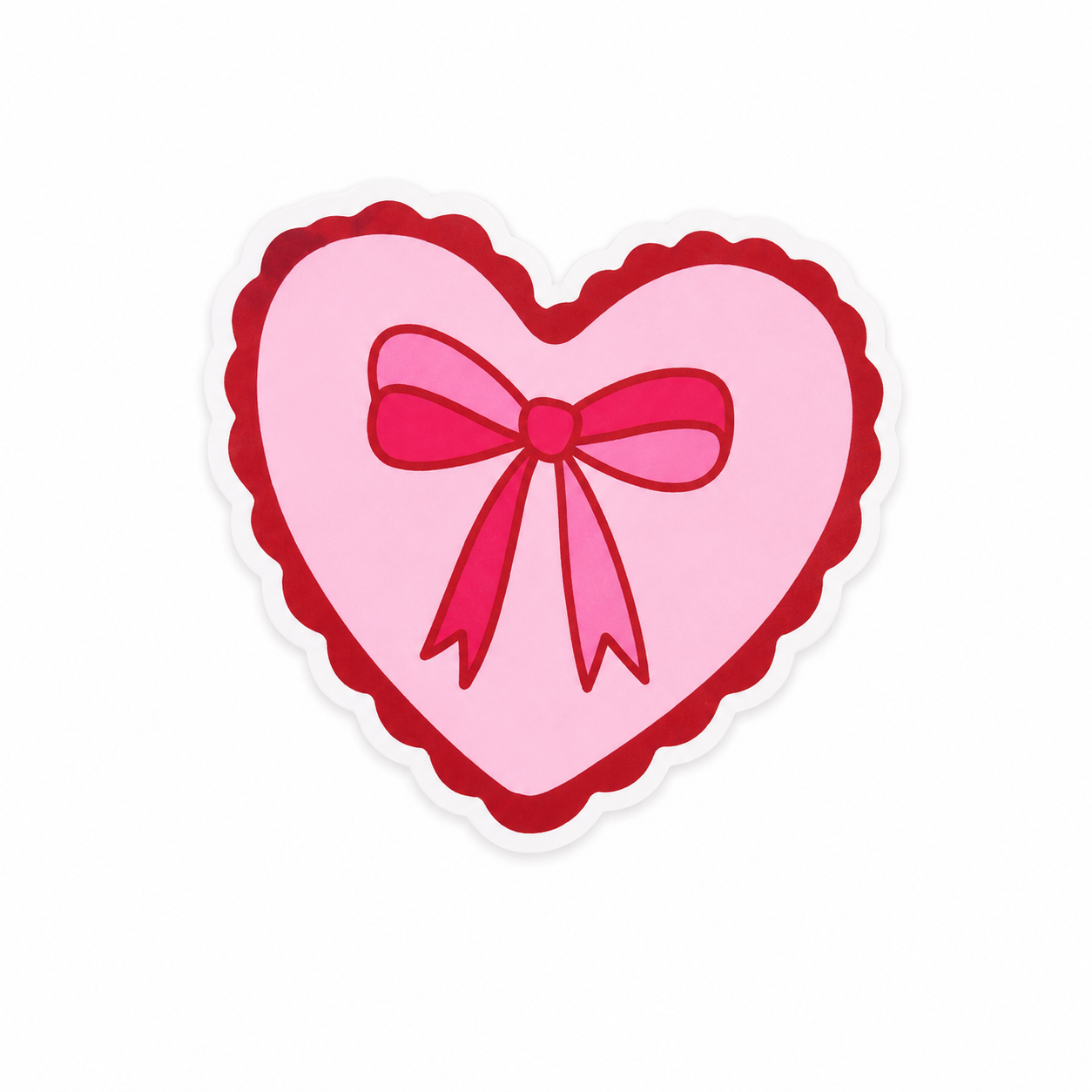 Pink Bow Heart | Plastic Add-On - BadgeSmith