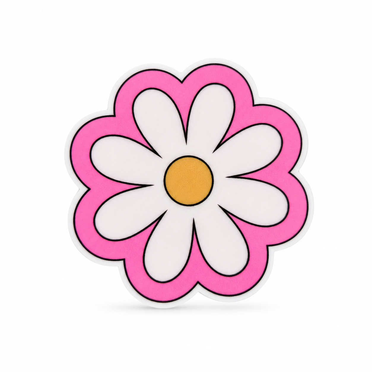Pink Daisy | Plastic Add-On - BadgeSmith