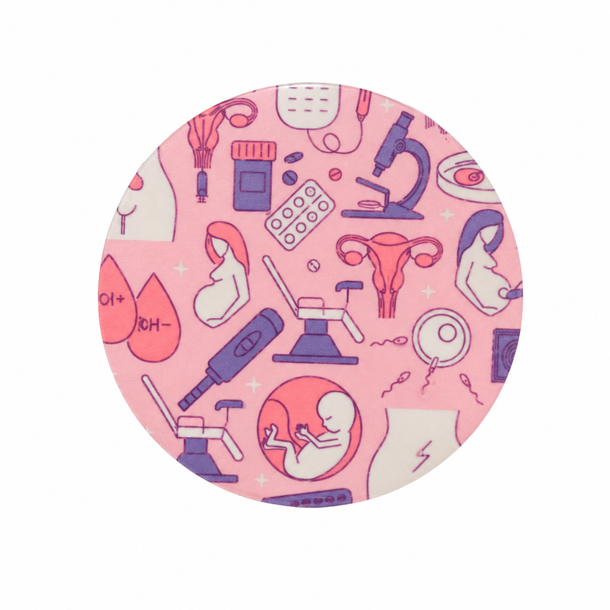 Pink OB Pattern | Hard Board Add-On - BadgeSmith