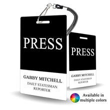 Load image into Gallery viewer, Press Reporter Badge - Journalist Identification - BadgeSmith
