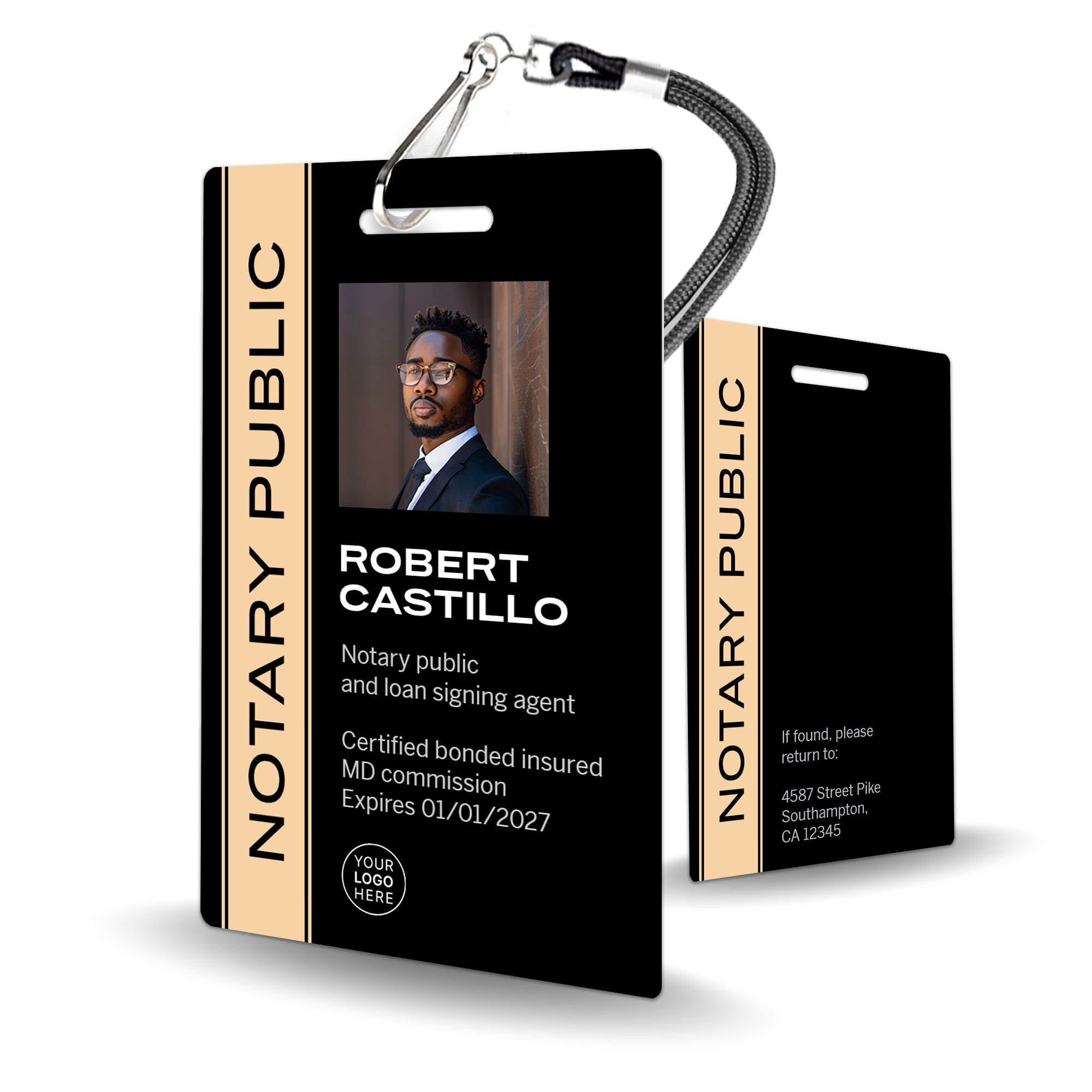 Professional Notary ID Badge - Customizable Design - BadgeSmith