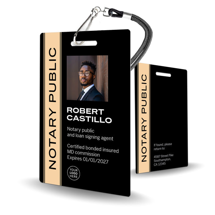 Professional Notary ID Badge - Customizable Design - BadgeSmith