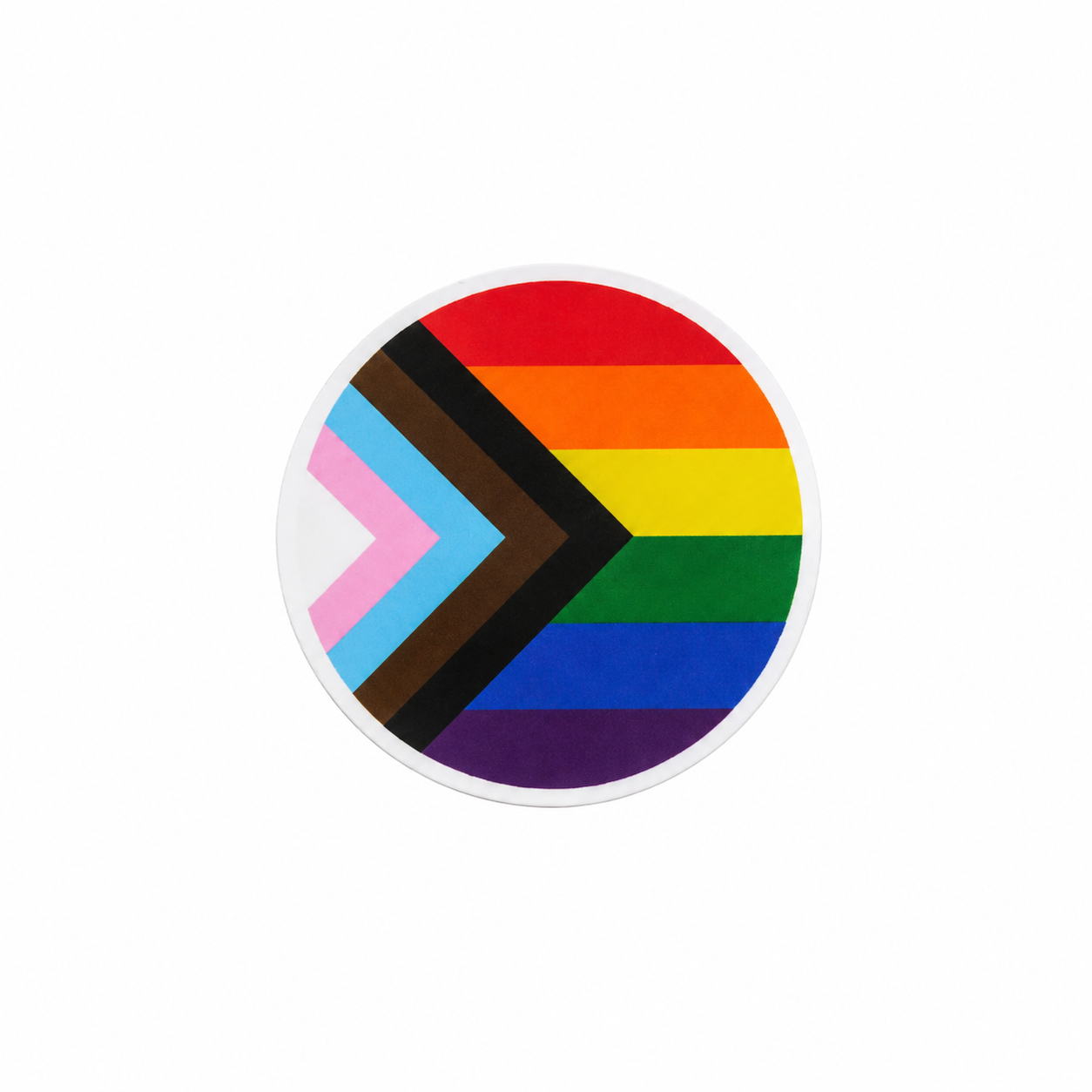 Progress Pride Flag Circle | Plastic Add-On - BadgeSmith