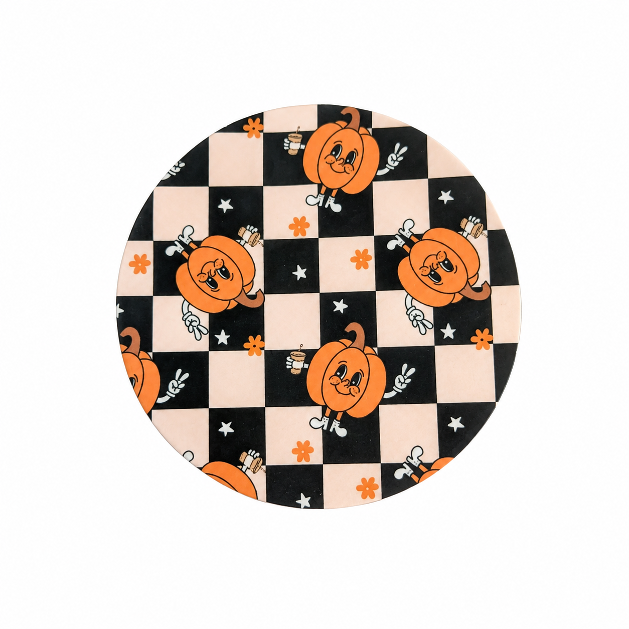 Pumpkin Checkered | Hard Board Add-On - BadgeSmith