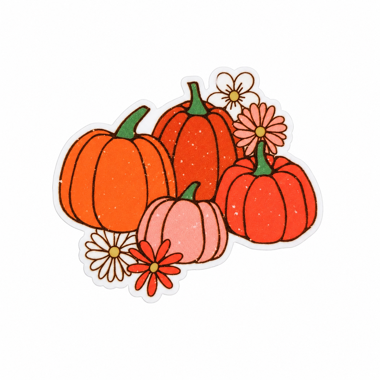 Pumpkin Floral | Plastic Add-On - BadgeSmith