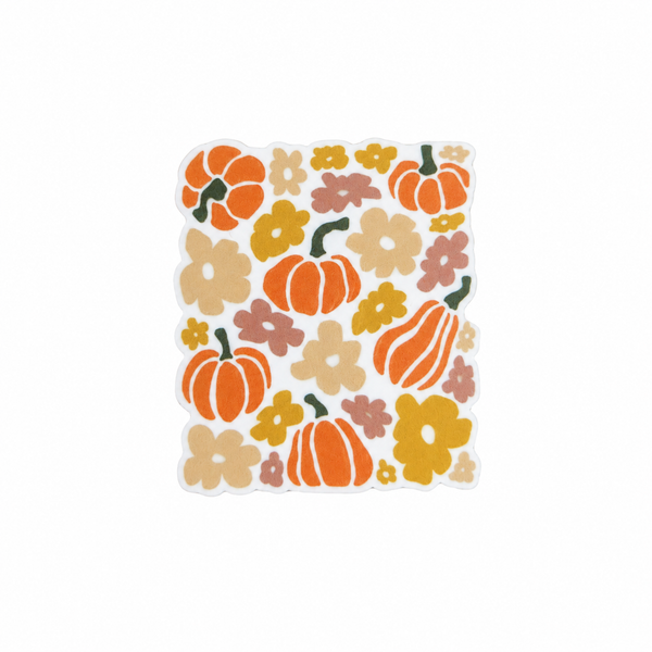 Pumpkin & Daisy Floral | Plastic Add-On - BadgeSmith