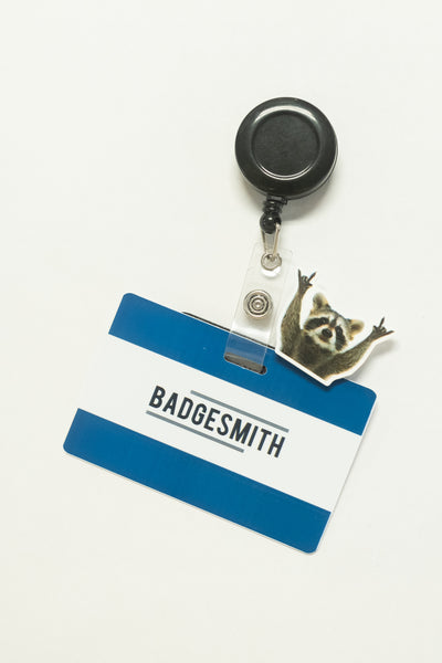 Rock On Raccoon Badge Charm