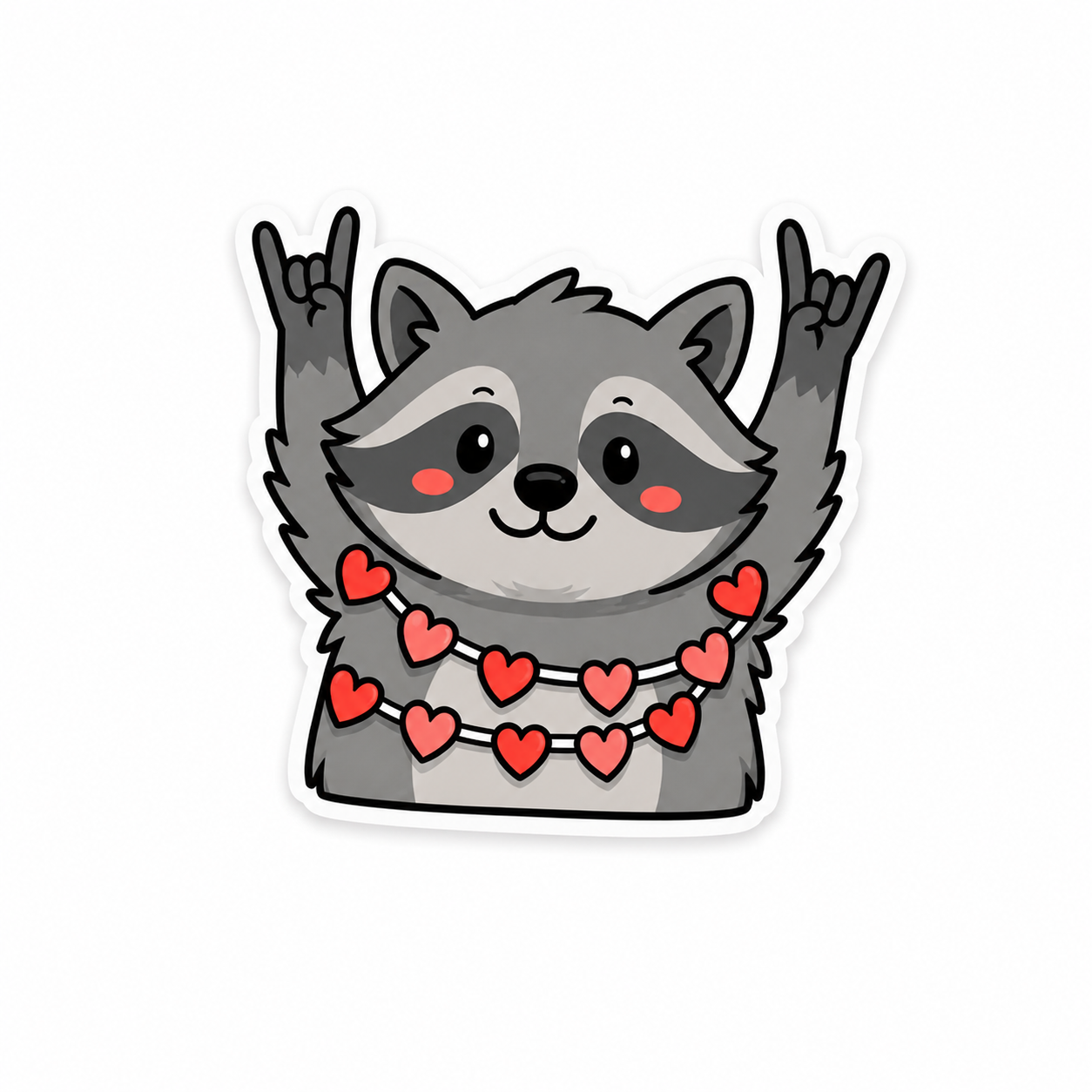 Raccoon Hearts | Plastic Add-On - BadgeSmith
