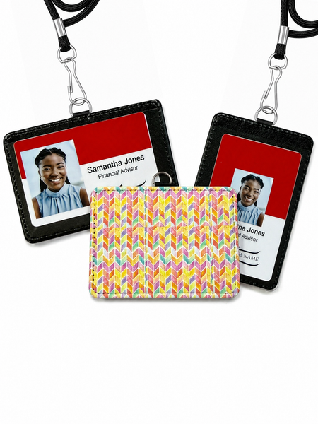 Rainbow Chevron ID Badge Holder - BadgeSmith