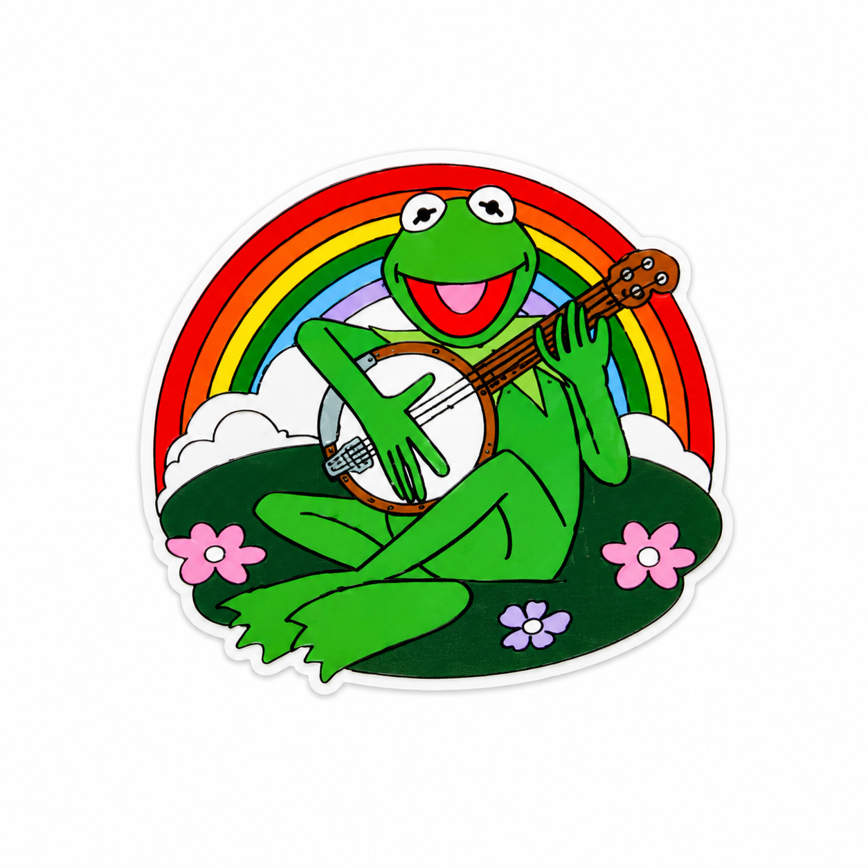 Rainbow Frog Banjo | Plastic Add-On - BadgeSmith