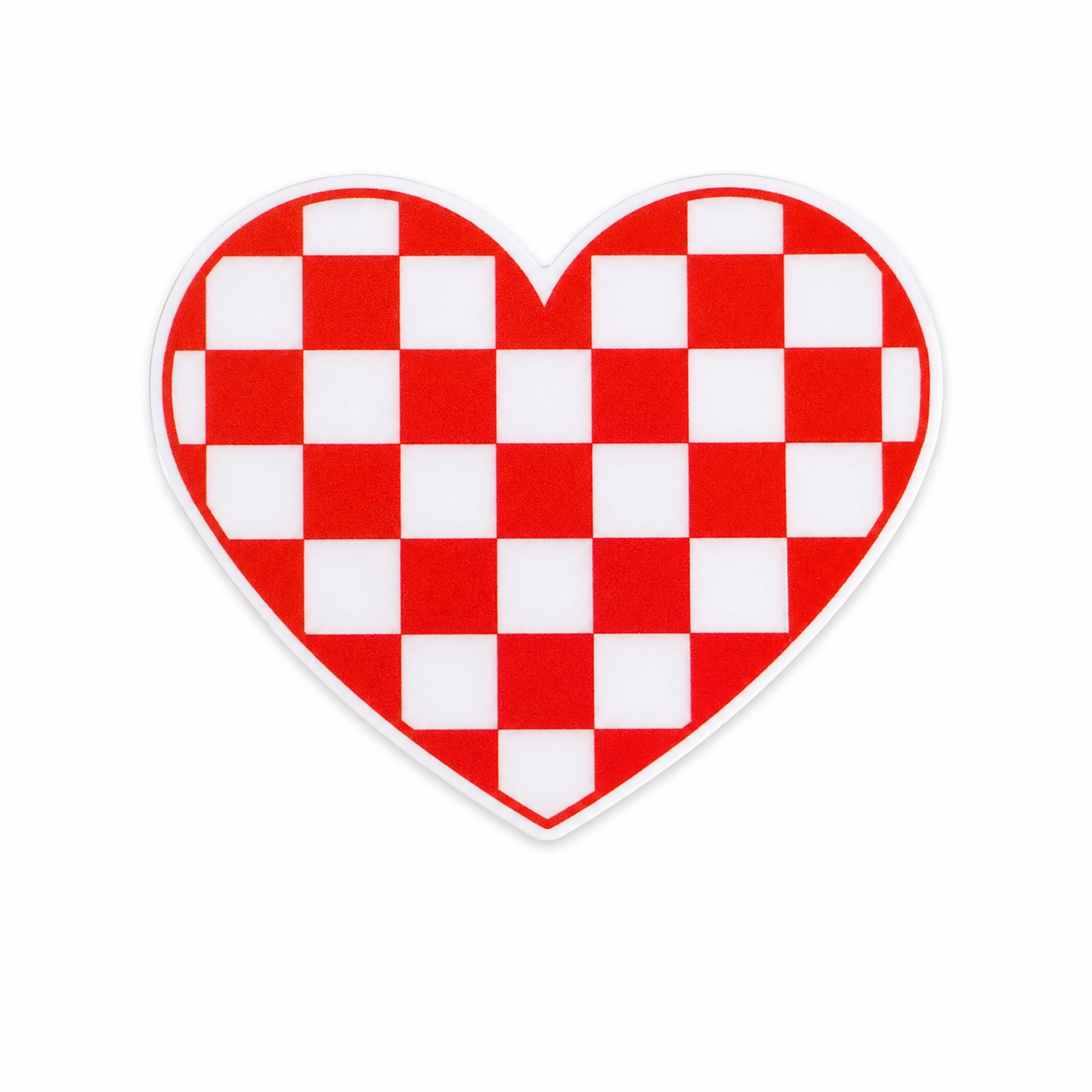 Checkered Heart | Plastic Add-On - BadgeSmith