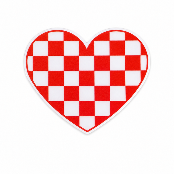 Checkered Heart | Plastic Add-On - BadgeSmith