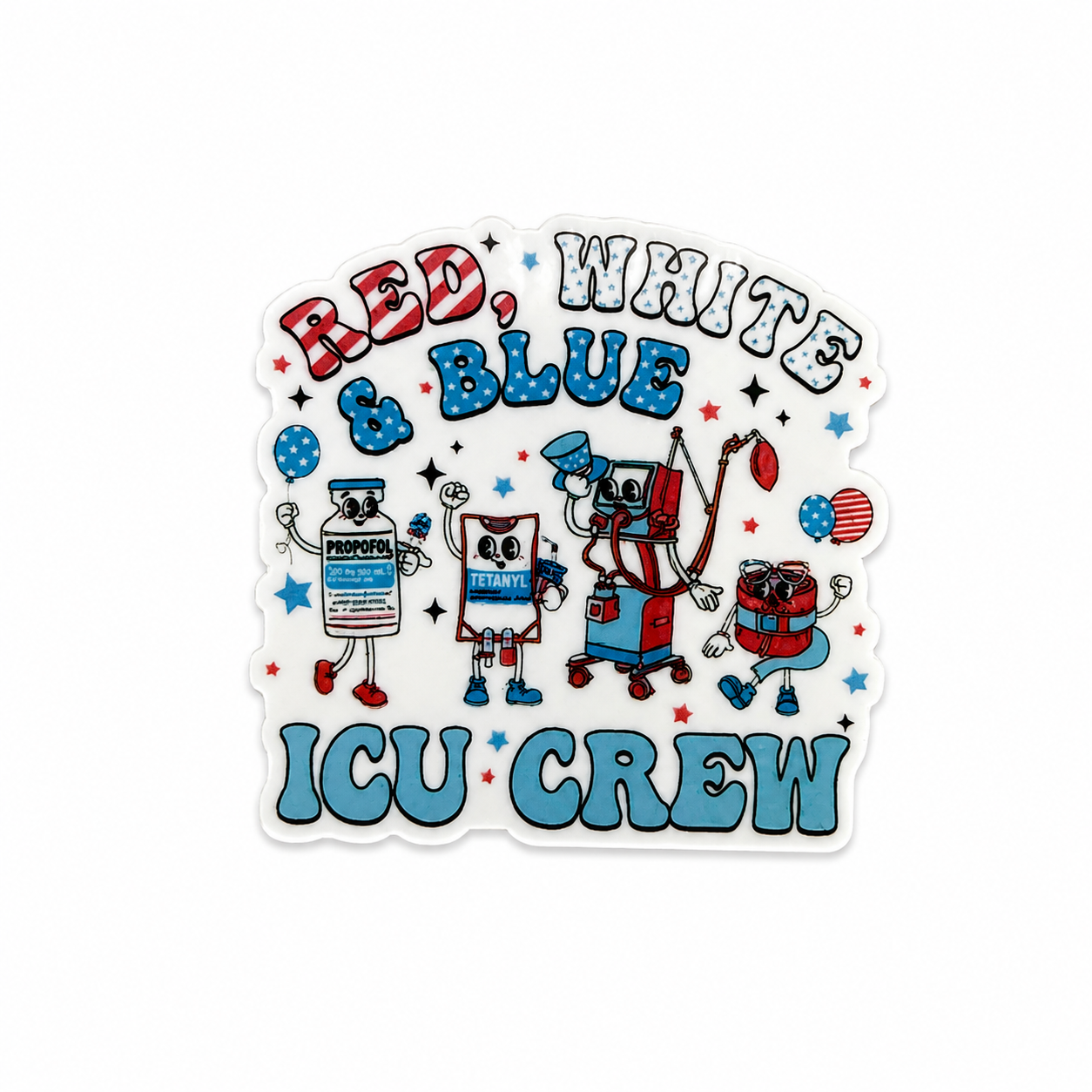 Red White & Blue ICU Crew | Plastic Add-On - BadgeSmith