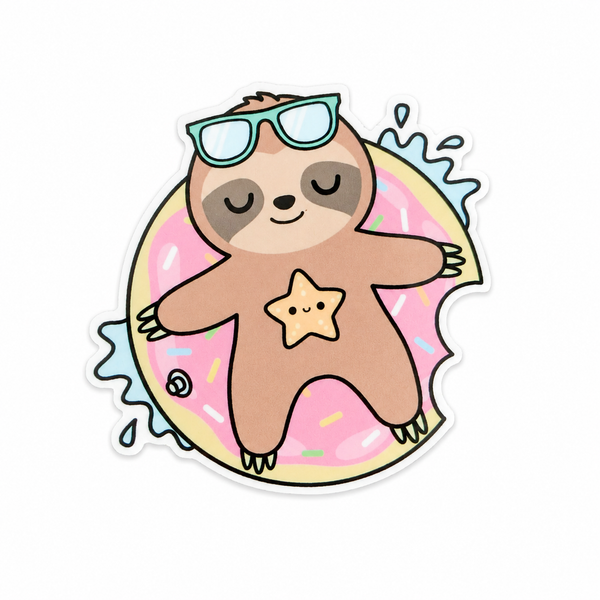 Relaxing Sloth Floatie | Plastic Add-On - BadgeSmith