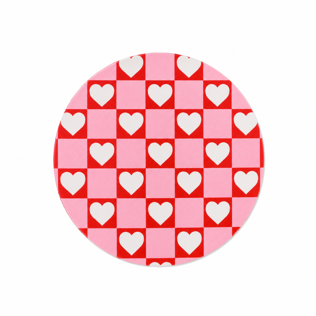 Retro Heart Checkerboard | Hard Board Add-On - BadgeSmith