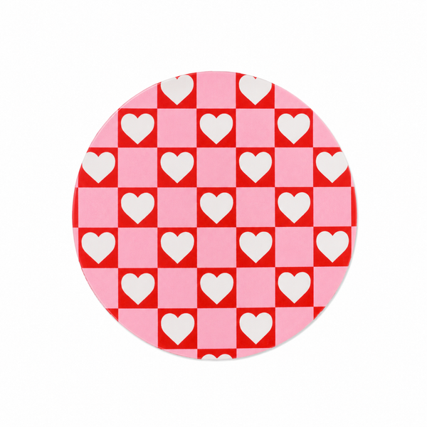 Retro Heart Checkerboard | Hard Board Add-On - BadgeSmith
