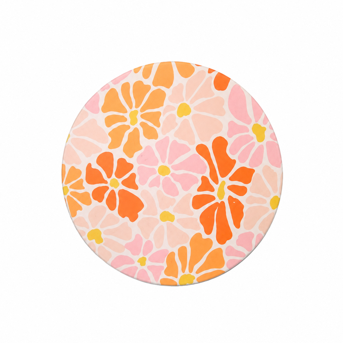 Retro Orange Floral | Hard Board Add-On - BadgeSmith