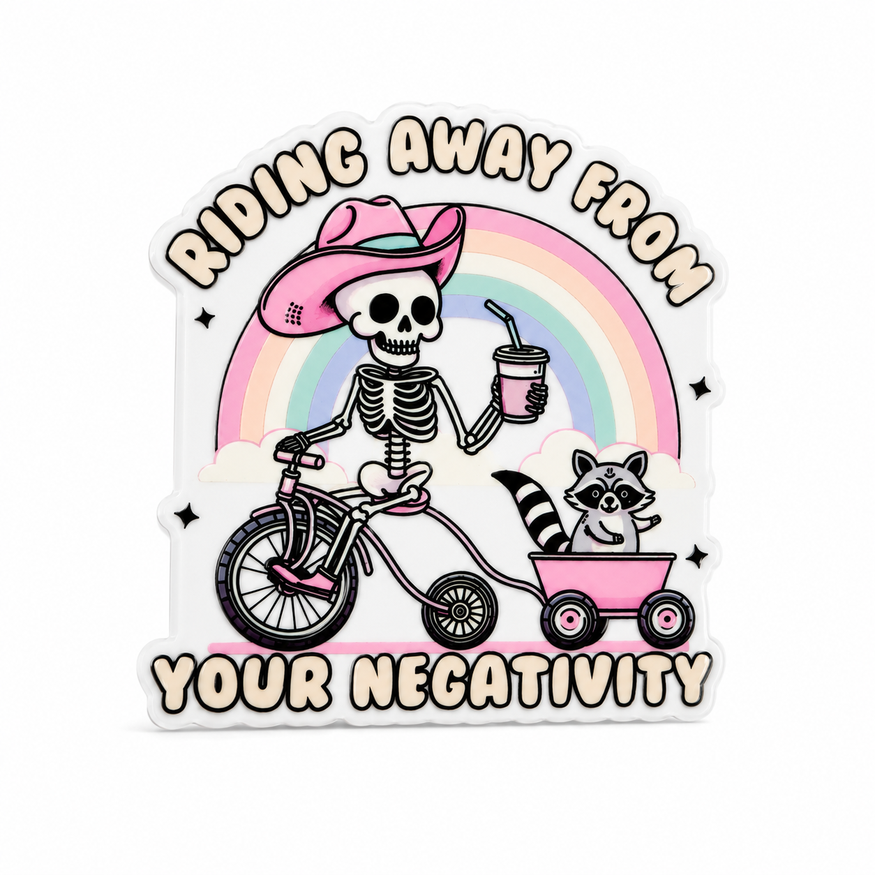 Riding Away from Negativity | Plastic Add-On - BadgeSmith