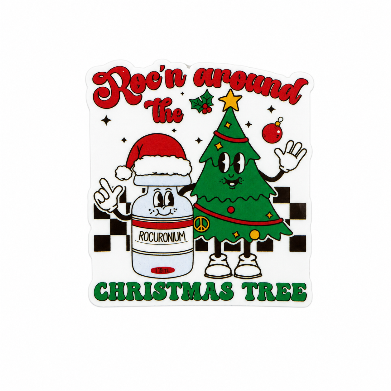 Roc'n Around the Christmas Tree | Plastic Add-On - BadgeSmith
