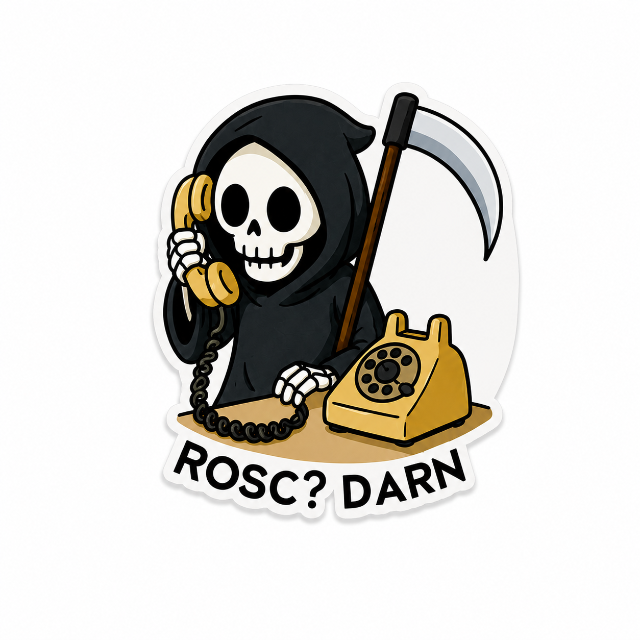 Skelephone ROSC? Darn | Plastic Add-On - BadgeSmith