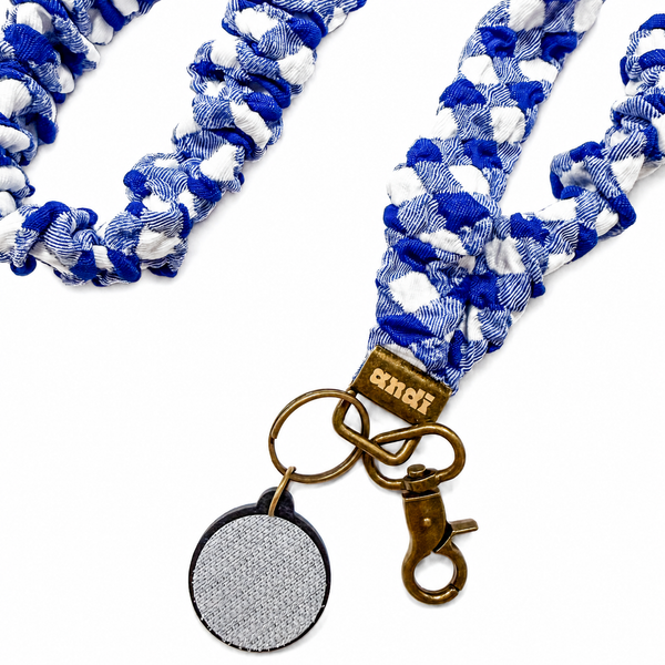 Royal Blue Checkered | Interchangeable Andi Lanyard - BadgeSmith