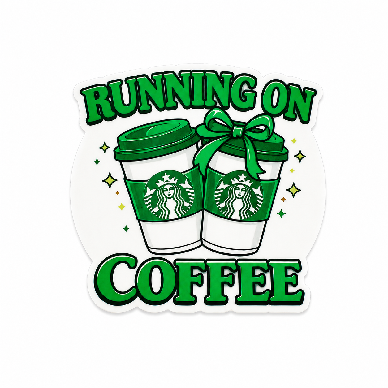 Running on Coffee | Plastic Add-On - BadgeSmith