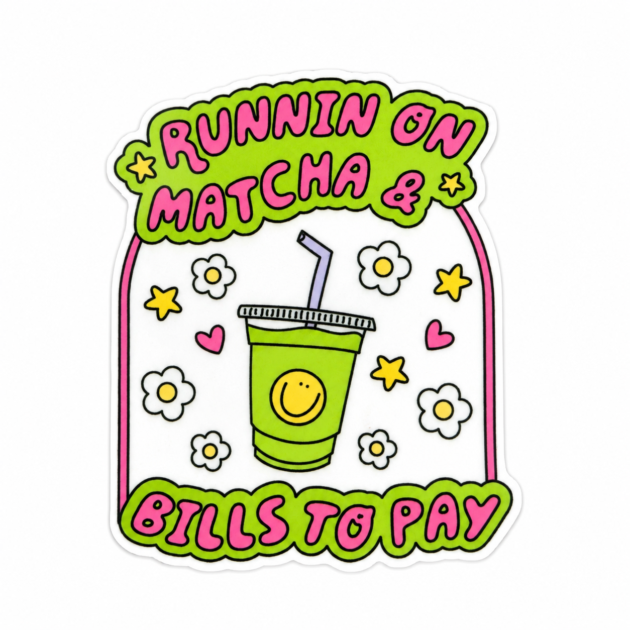 Runnin' on Matcha | Plastic Add-On - BadgeSmith