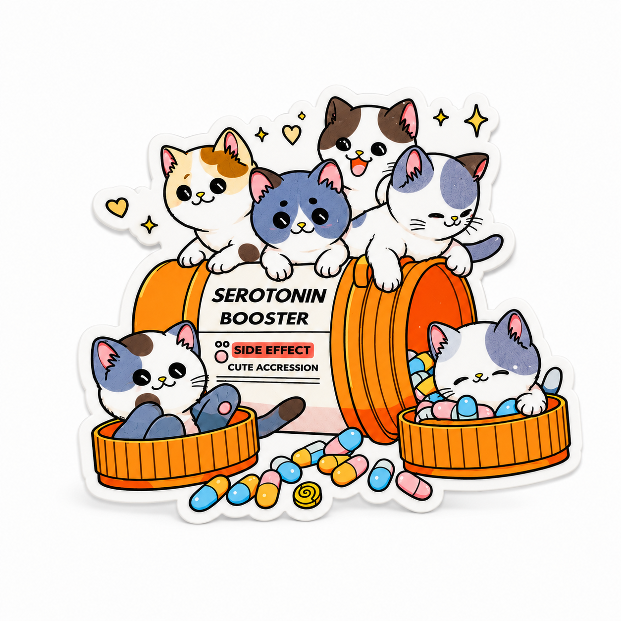 Serotonin Booster Cats | Plastic Add-On - BadgeSmith